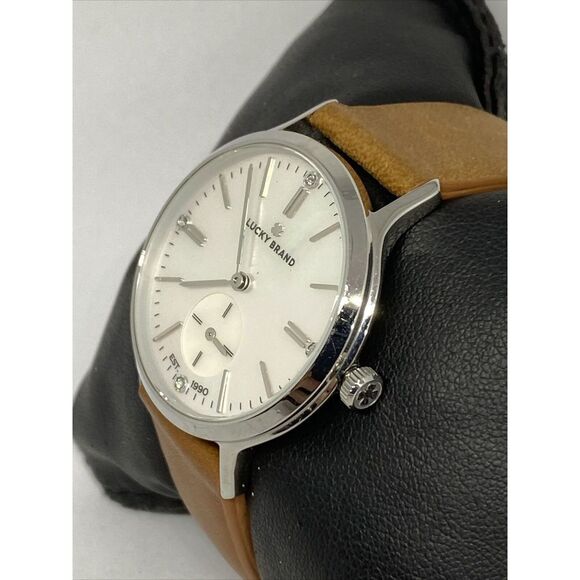 Lucky Brand LW00156 Women Leather Analog Mother of Pearl Dial Quartz Watch XX387 - Picture 4 of 12